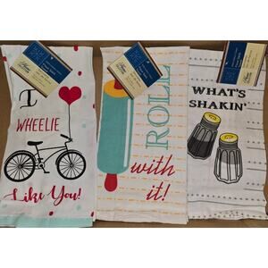 I wheelie Like you, Roll with It, What's Shakin.100% Cotton Flour Sack Towels